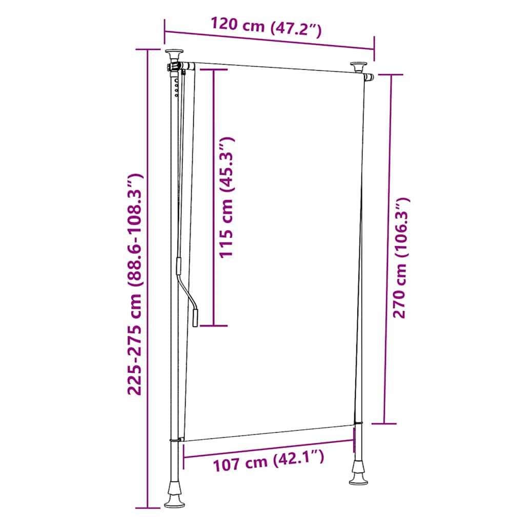 Außenrollo 100 x 270 cm Anthrazit