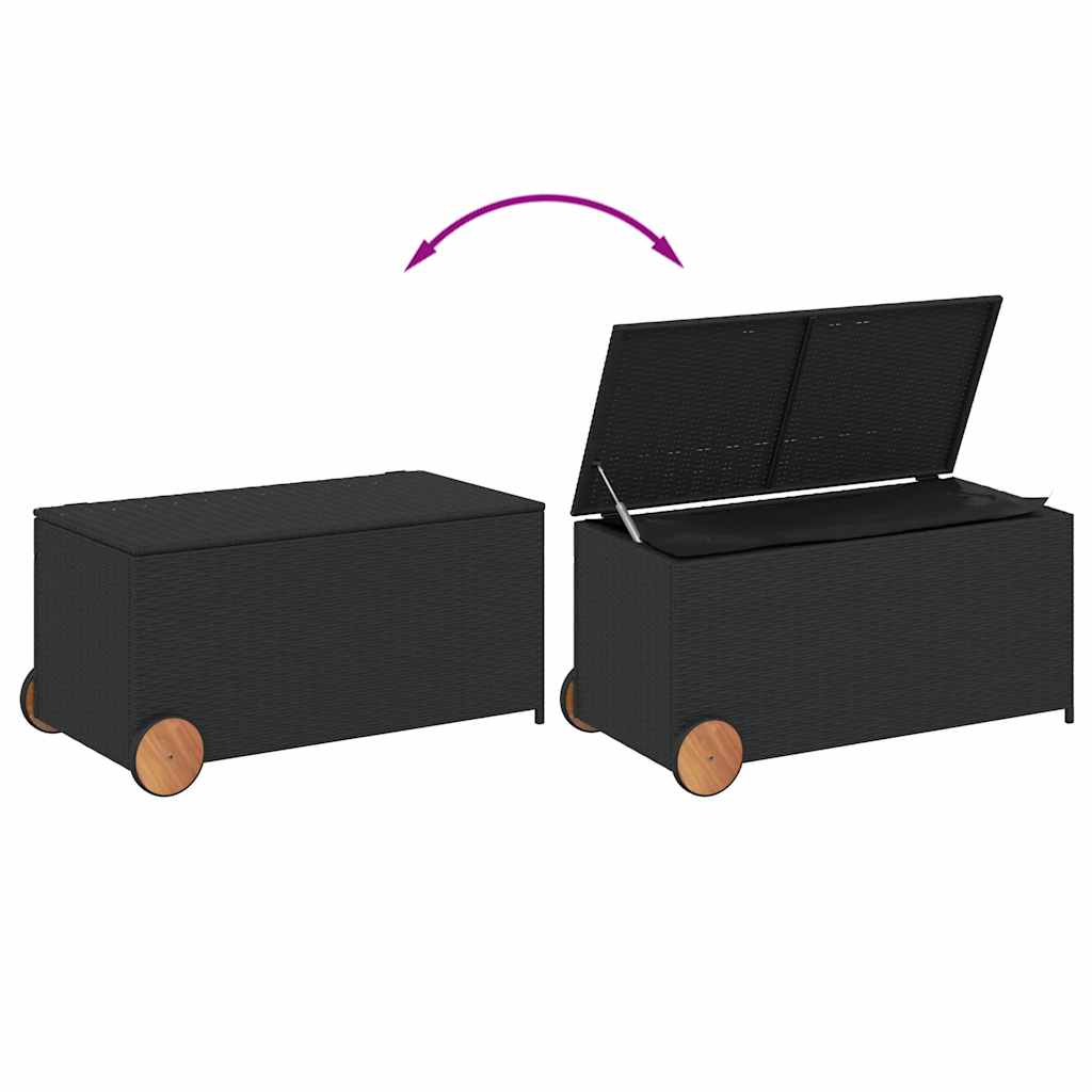 Gartentruhe Schwarz 283L Poly Rattan