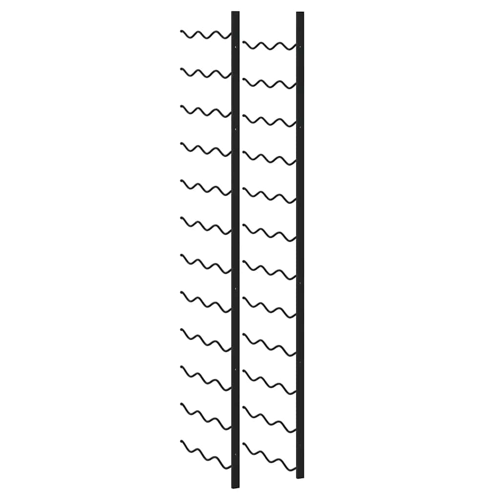 Wand-Weinregal für 24 Flaschen Schwarz Eisen