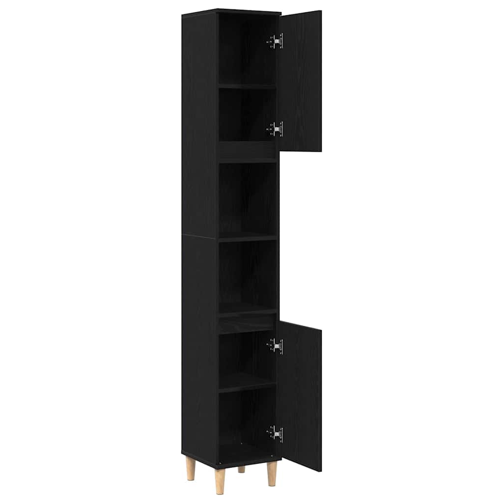 Badschrank Weiß 30x30x190 cm Holzwerkstoff