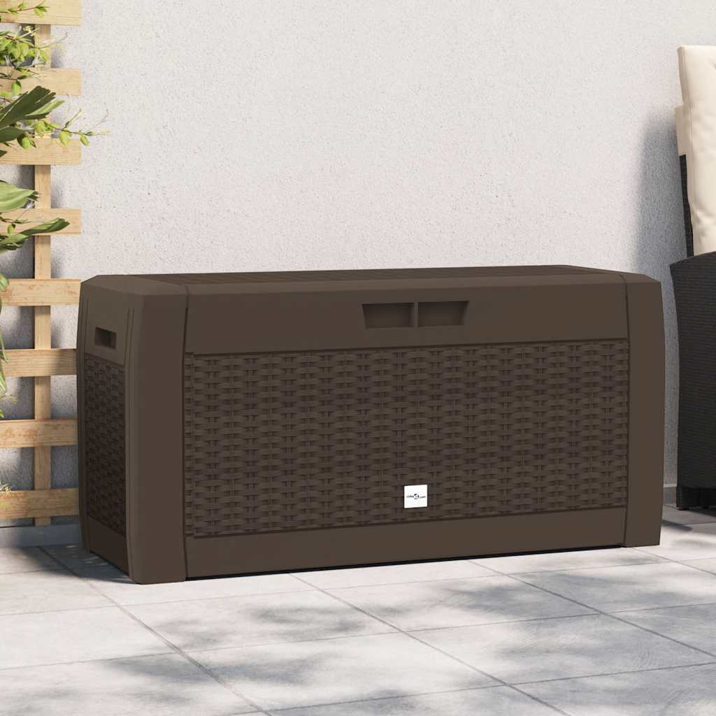 Gartentruhe Braun 119x48x60 cm Polypropylen