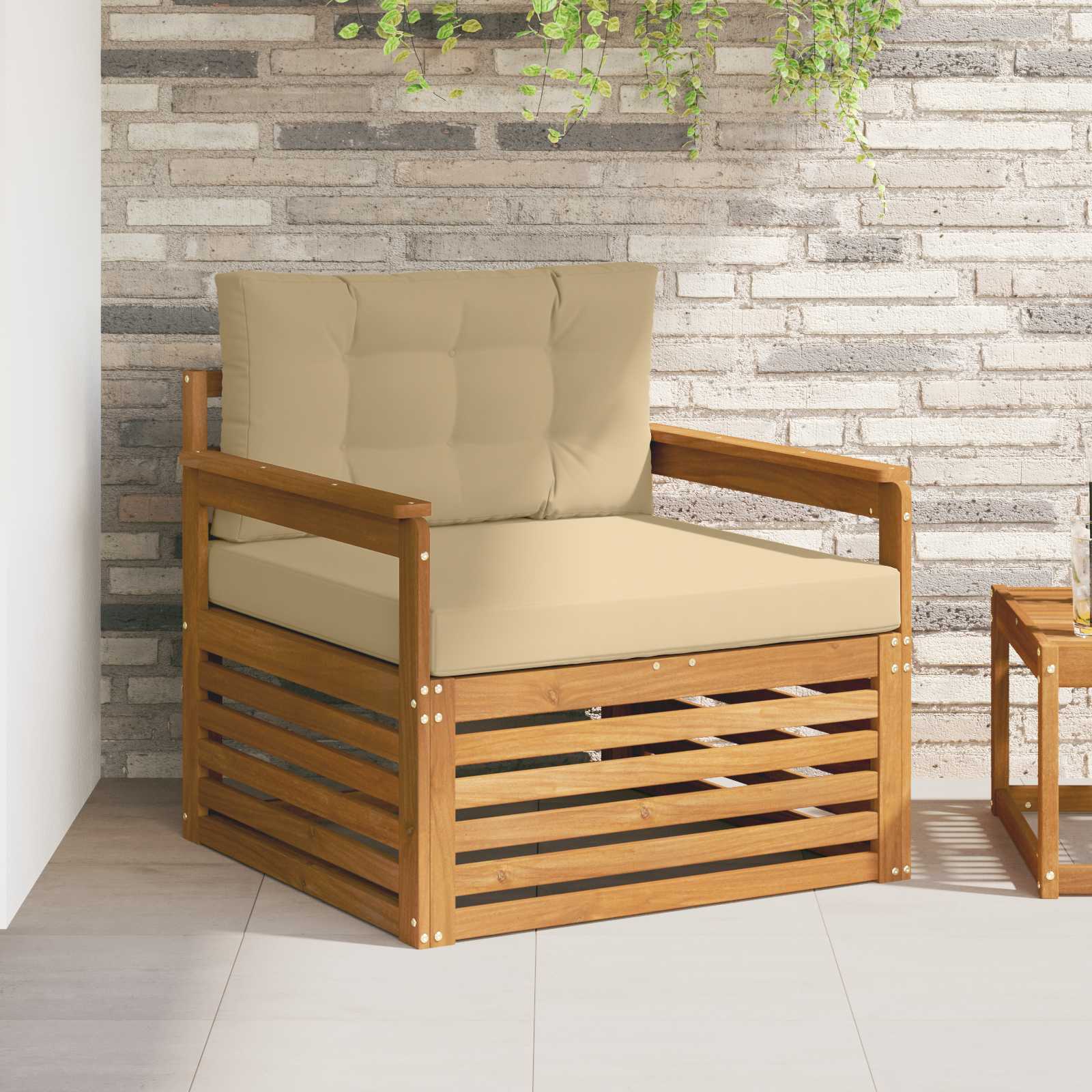 2 Stück Outdoor-Sofa Natur