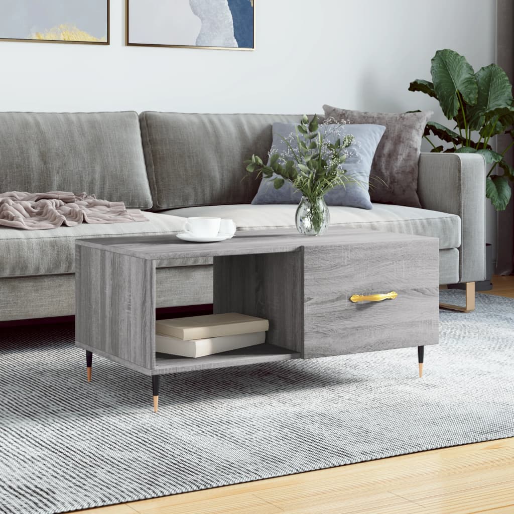 Couchtisch Betongrau 90x50x40 cm Holzwerkstoff