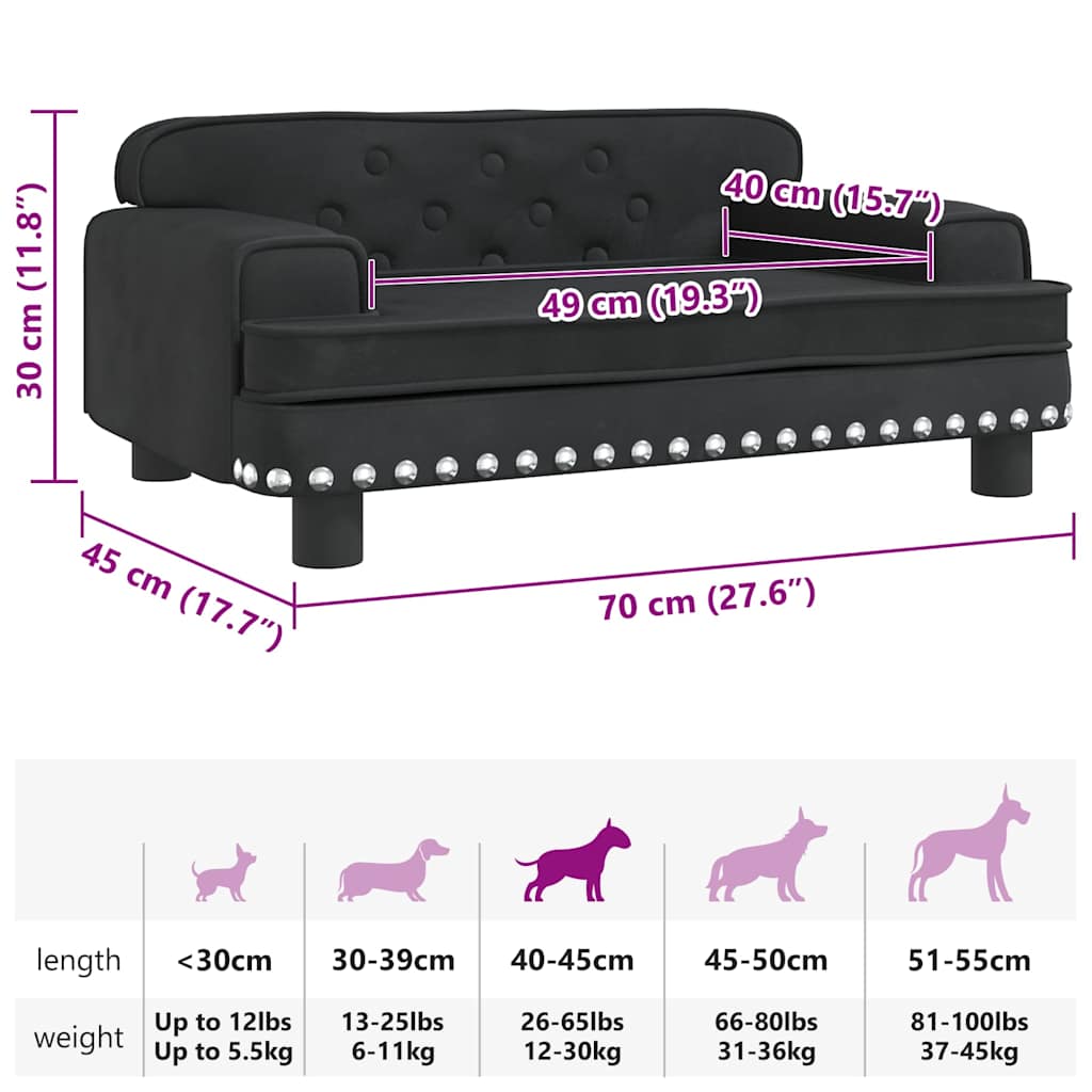 Hundebett Rosa 90x53x30 cm Samt
