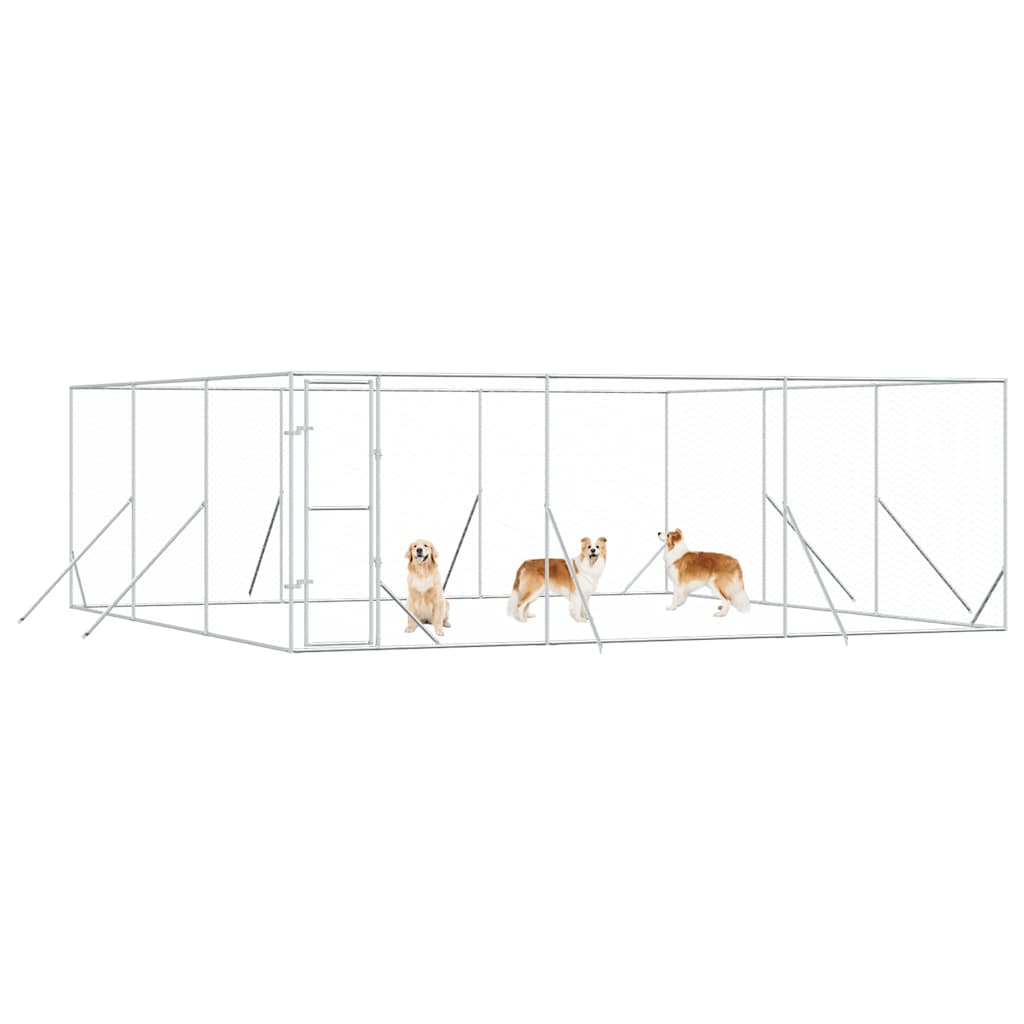 Outdoor-Hundezwinger Silbern 2x2x2 m Verzinkter Stahl