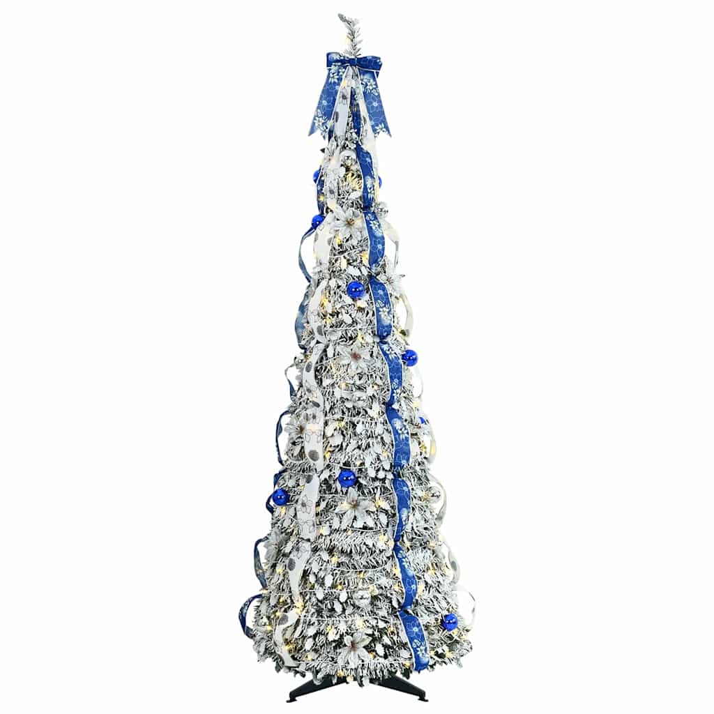 Künstlicher Weihnachtsbaum mit 50 LEDs Weiß 120 cm PVC