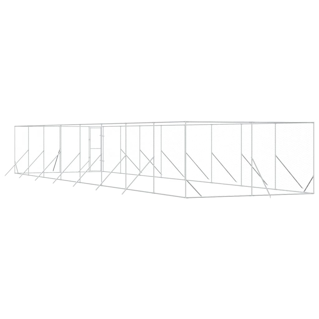 Outdoor-Hundezwinger Silbern 2x2x2 m Verzinkter Stahl