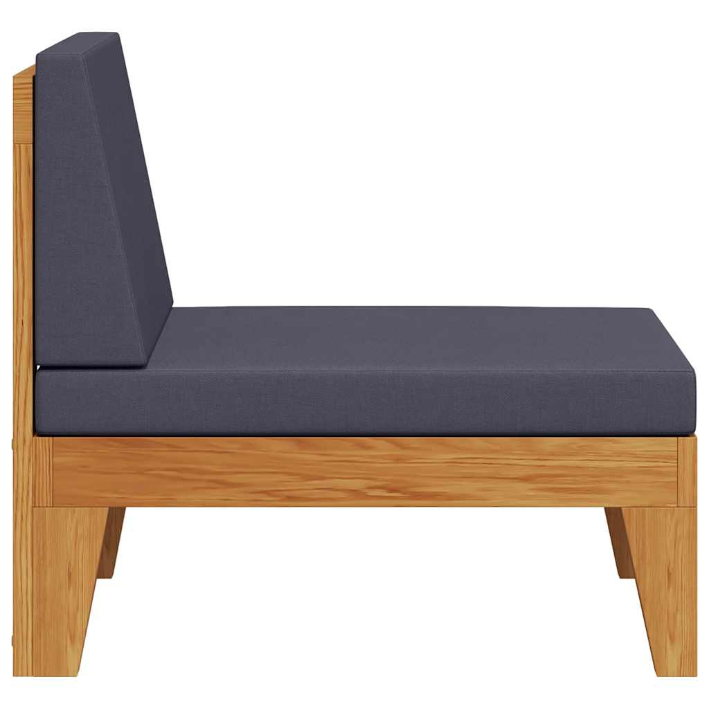 2-tlg. Garten-Lounge-Set mit Auflagen Massivholz Akazie