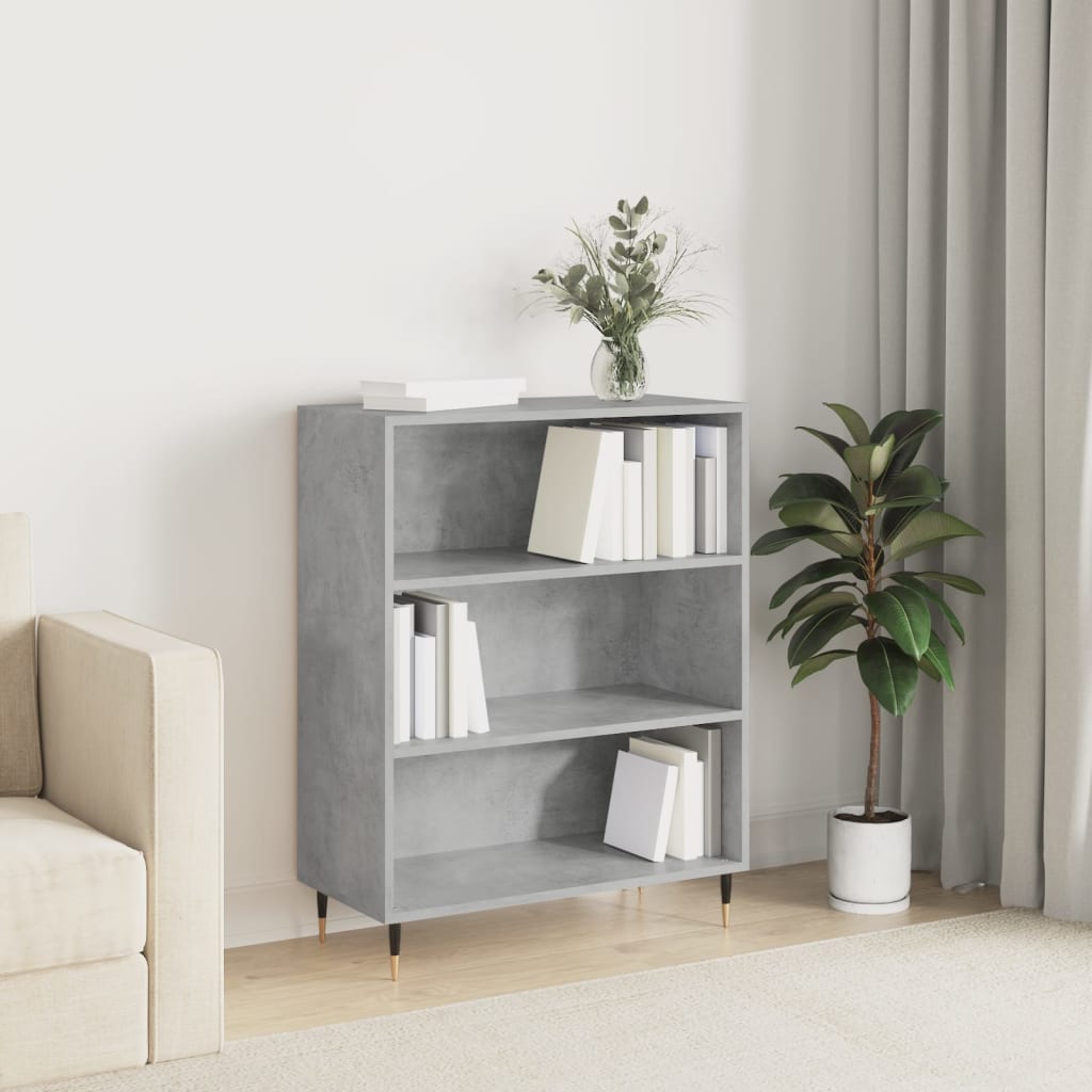 Bücherregal Hochglanz-Weiß 69,5x32,5x90 cm Holzwerkstoff