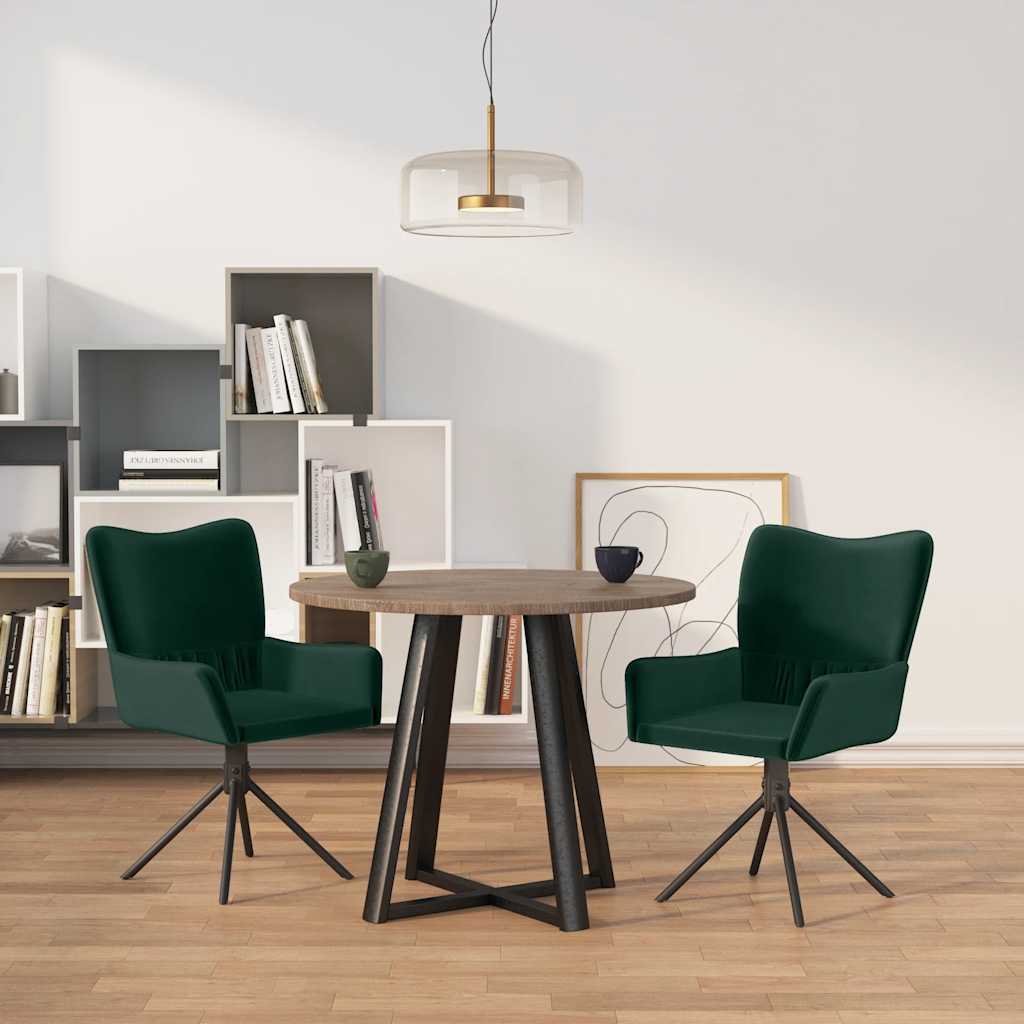 Esszimmerstühle 2 Stk. Drehbar Blau Samt