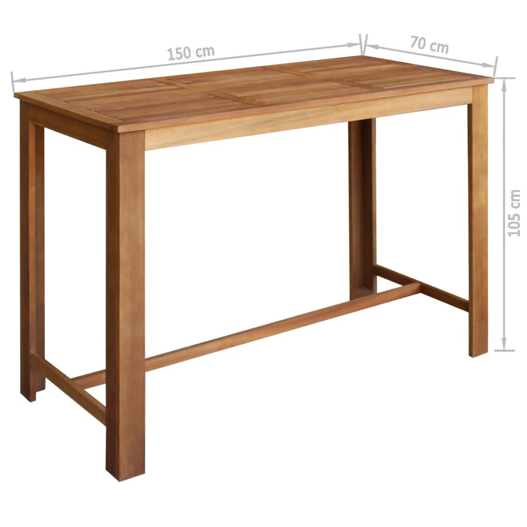 Bartisch und Stuhl-Set 5-tlg. Akazienholz Massiv