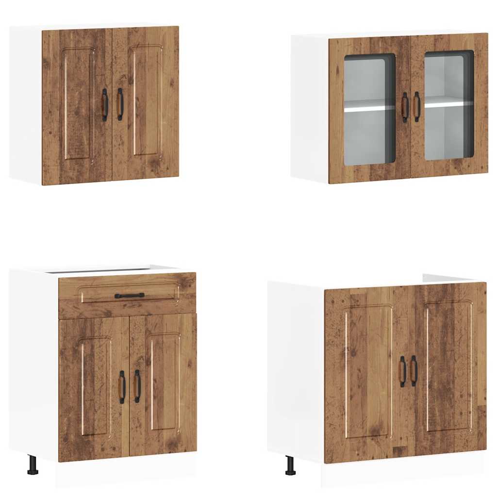4-tlg. Küchenschrank-Set Kalmar Weiß Holzwerkstoff