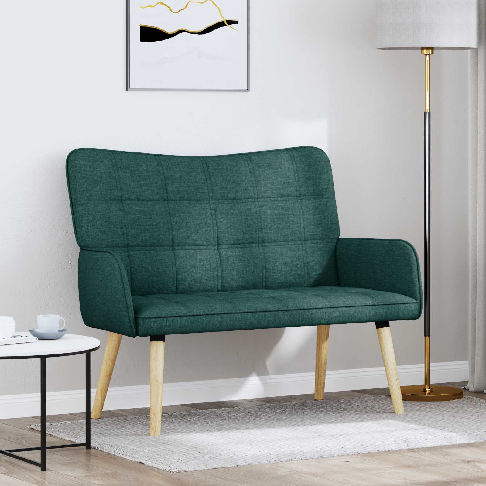 2-Sitzer Sofa Hellgrau 115 x 61 x 87 cm Stoff