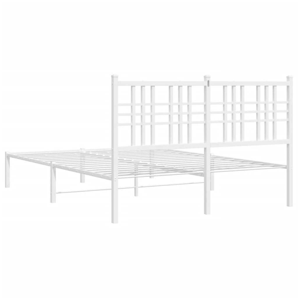 Bettgestell mit Kopf- und Fußteil Metall Schwarz 90x200 cm