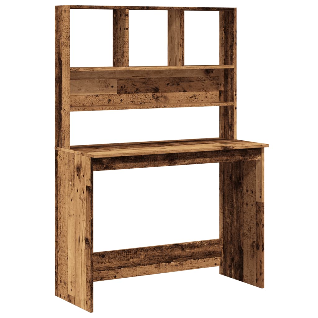 Schreibtisch mit Regal Weiß 102x45x148 cm Holzwerkstoff