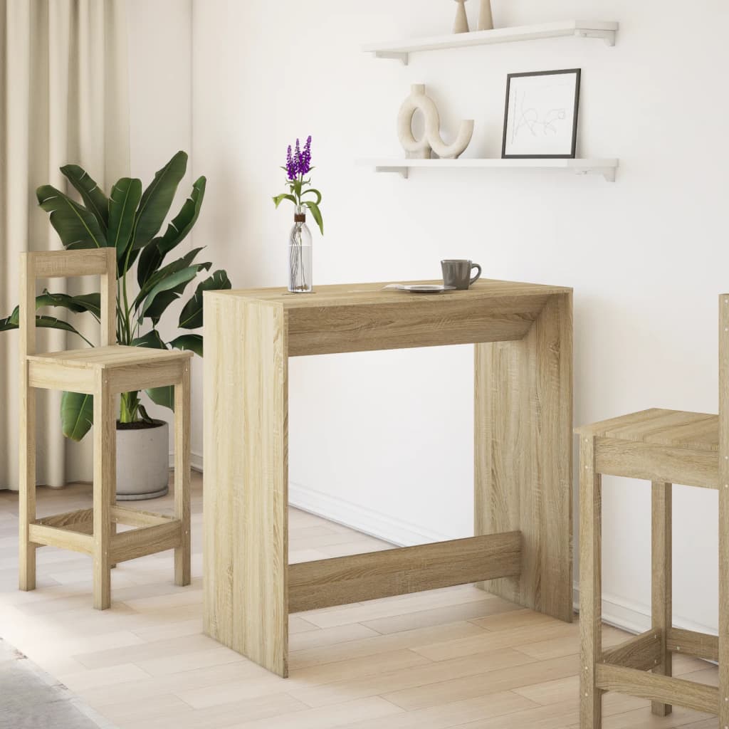 Bartisch Schwarz Eichen-Optik 102 x 50 x 103,5 cm Holzwerkstoff