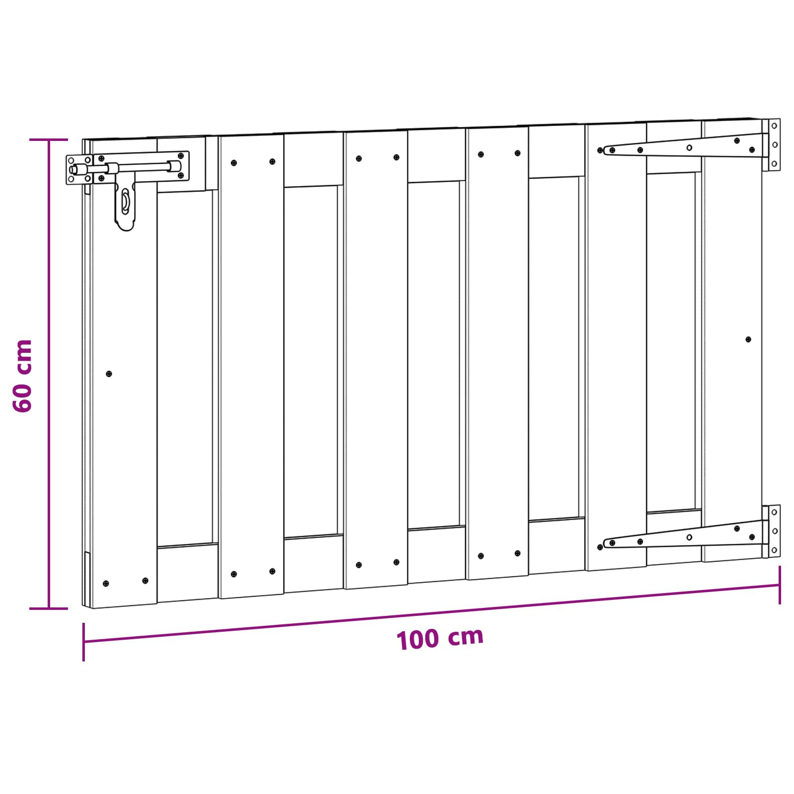 Gartentor WPC 100x112 cm Grau