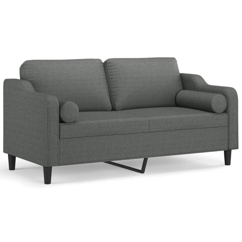 2-Sitzer-Sofa mit Zierkissen Braun 120 cm Stoff