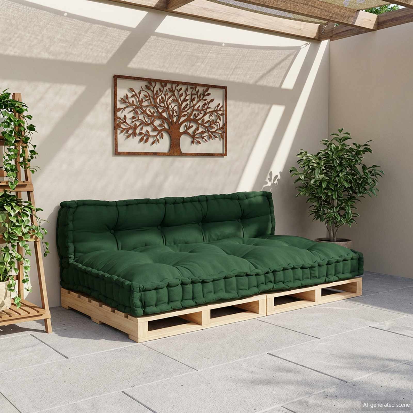 Palettensofa-Auflage Mehrfarbig Stoff Patchwork