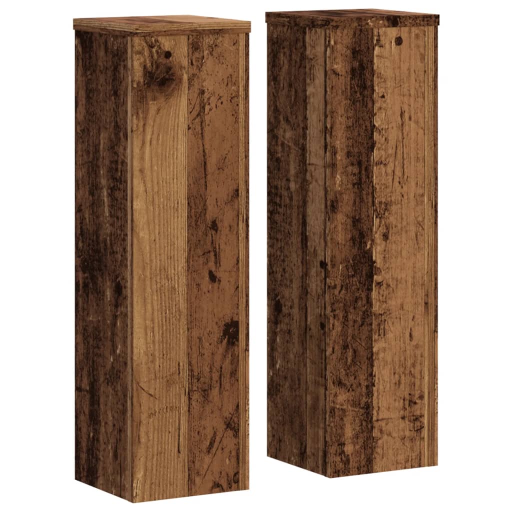 Pflanzenständer 2 Stk. Weiß 33x33x100 cm Holzwerkstoff