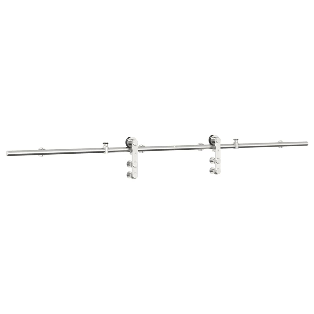 Schiebetür-Beschlagsatz 183 cm Edelstahl Silbern