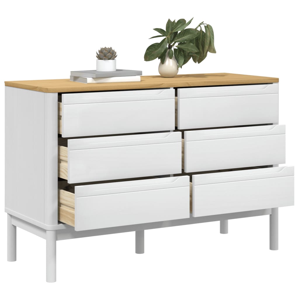 Kommode FLORO Wachsbraun Massivholz Kiefer