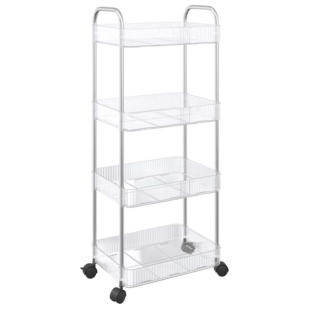 Aufbewahrungswagen 2 Etagen Transparent 37x28x43,5 cm Acryl