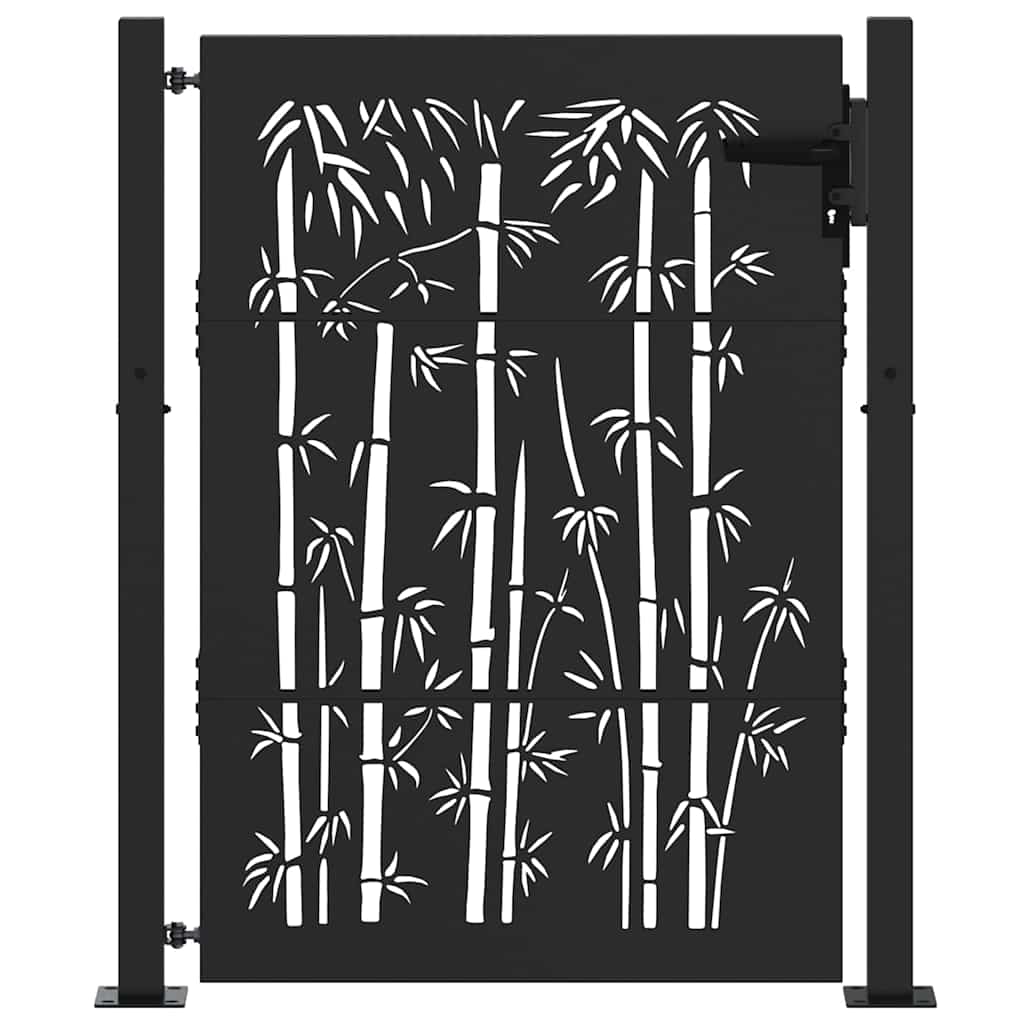 Gartentor 100x75 cm Cortenstahl Bambus-Design