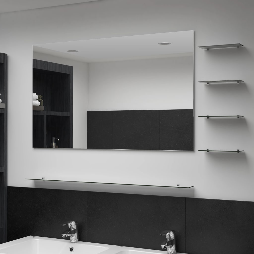 Wandspiegel mit Regal 50×60 cm Hartglas
