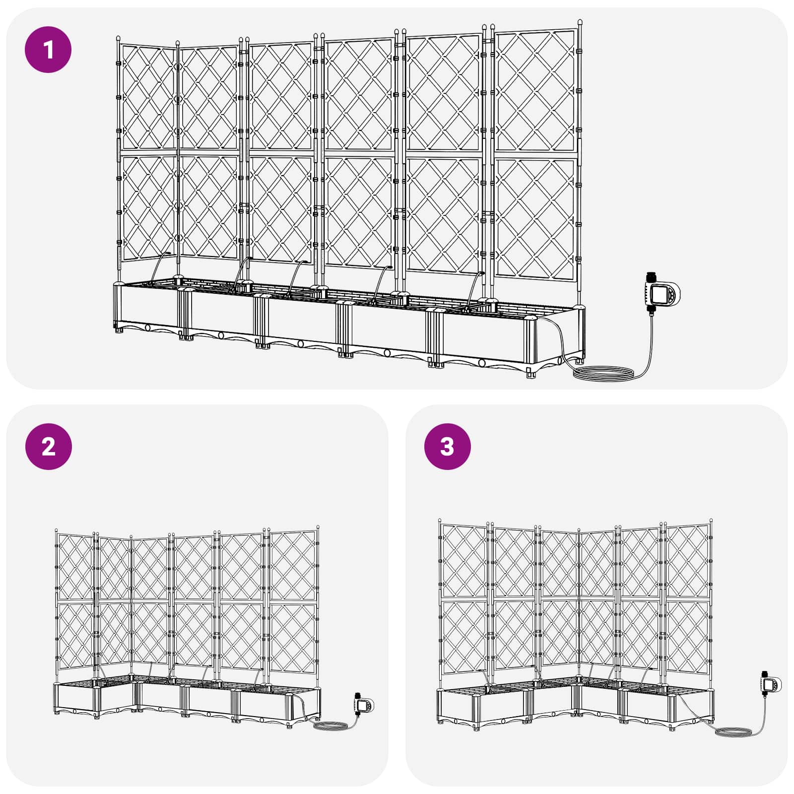 Garten-Pflanzgefäß 4 Stk. Braun 160 x 40 x 22 cm PP