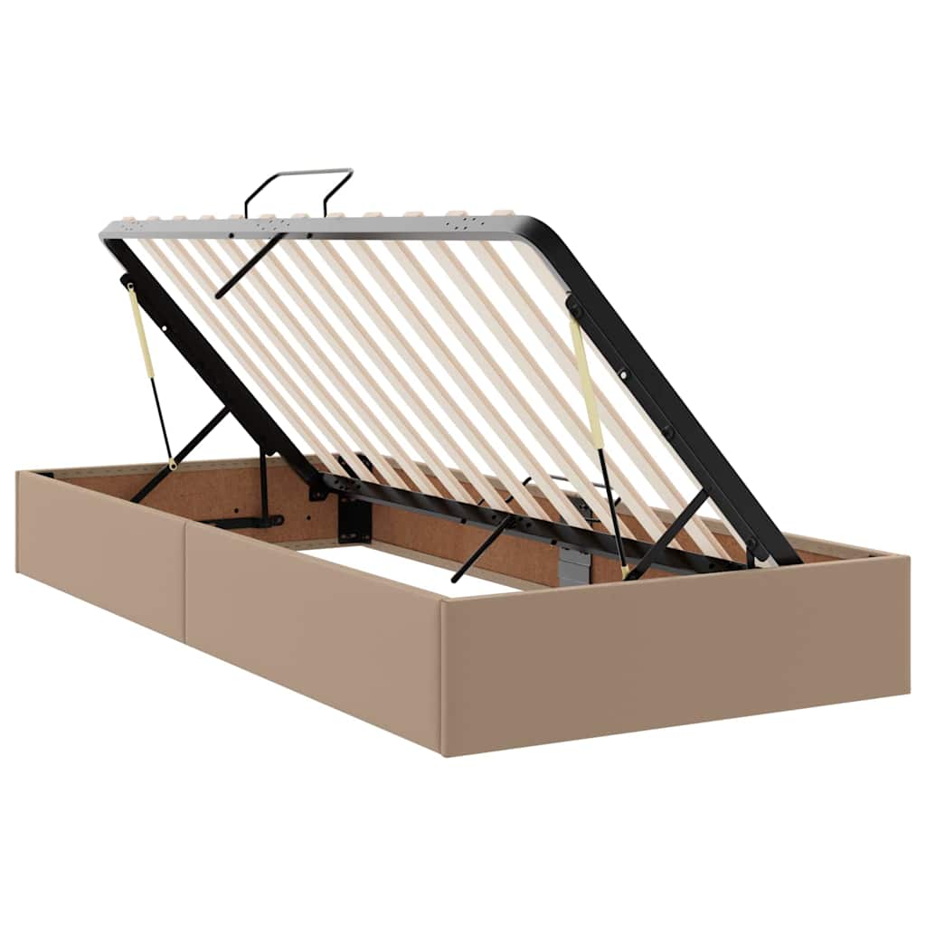 Bett mit Stauraum und LED Schwarz 180 x 200 cm Kunstleder