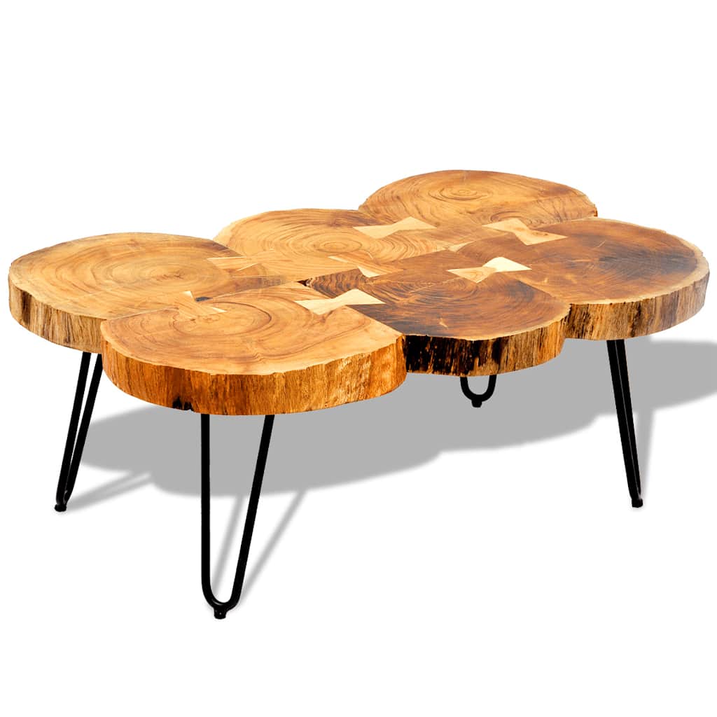 Couchtisch 36 cm 4 Stämme Massivholz Akazie