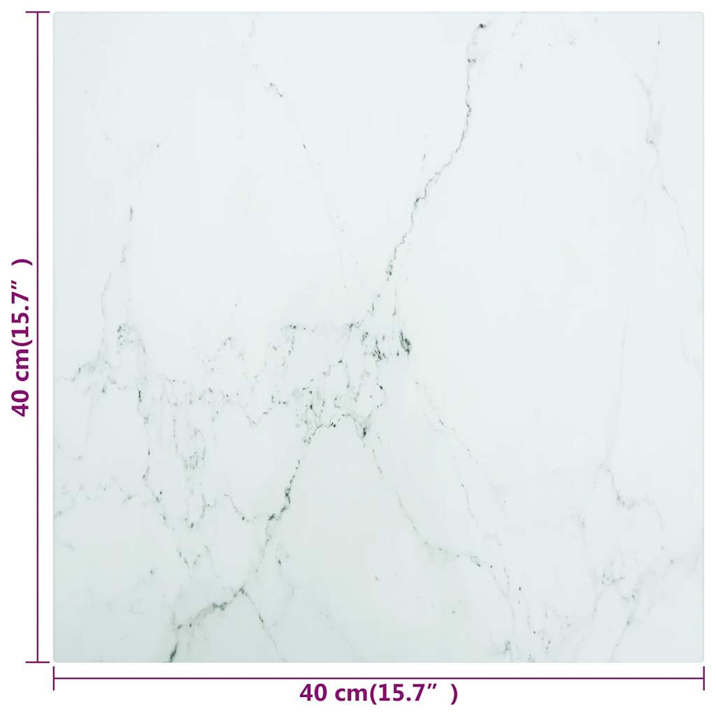 Tischplatte aus gehärtetem Glas quadratisch 700x700 mm