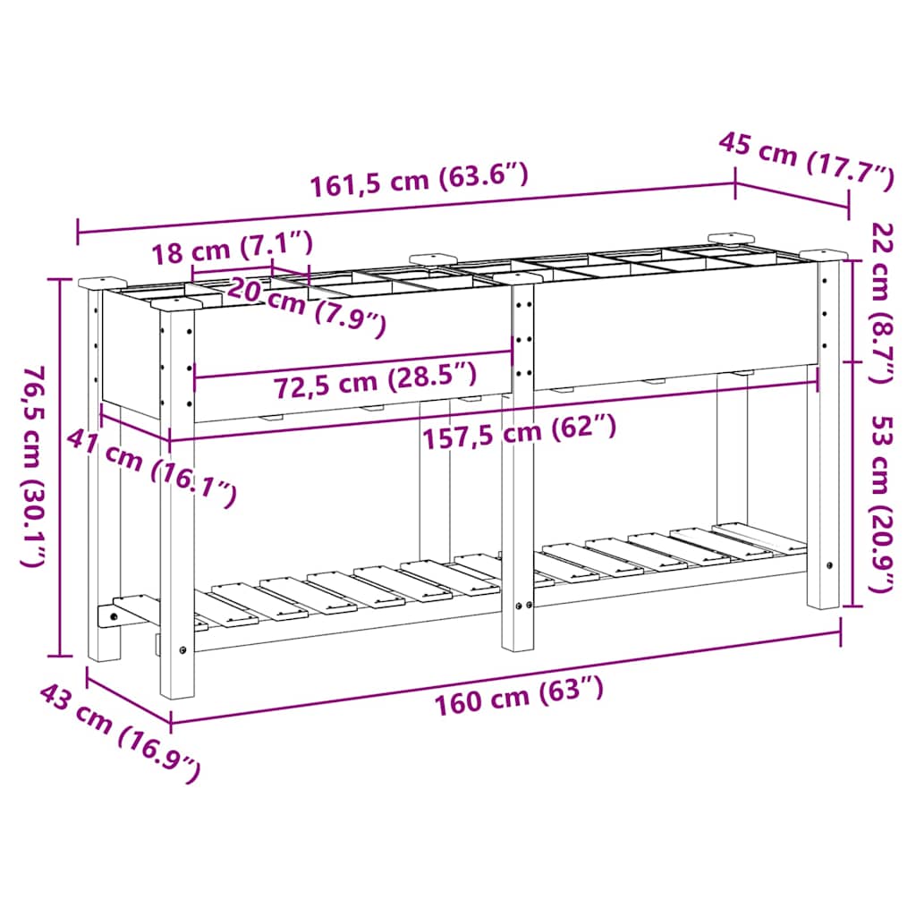 Garten-Pflanzgefäß mit Regal Beige 71 x 37 x 76,5 cm