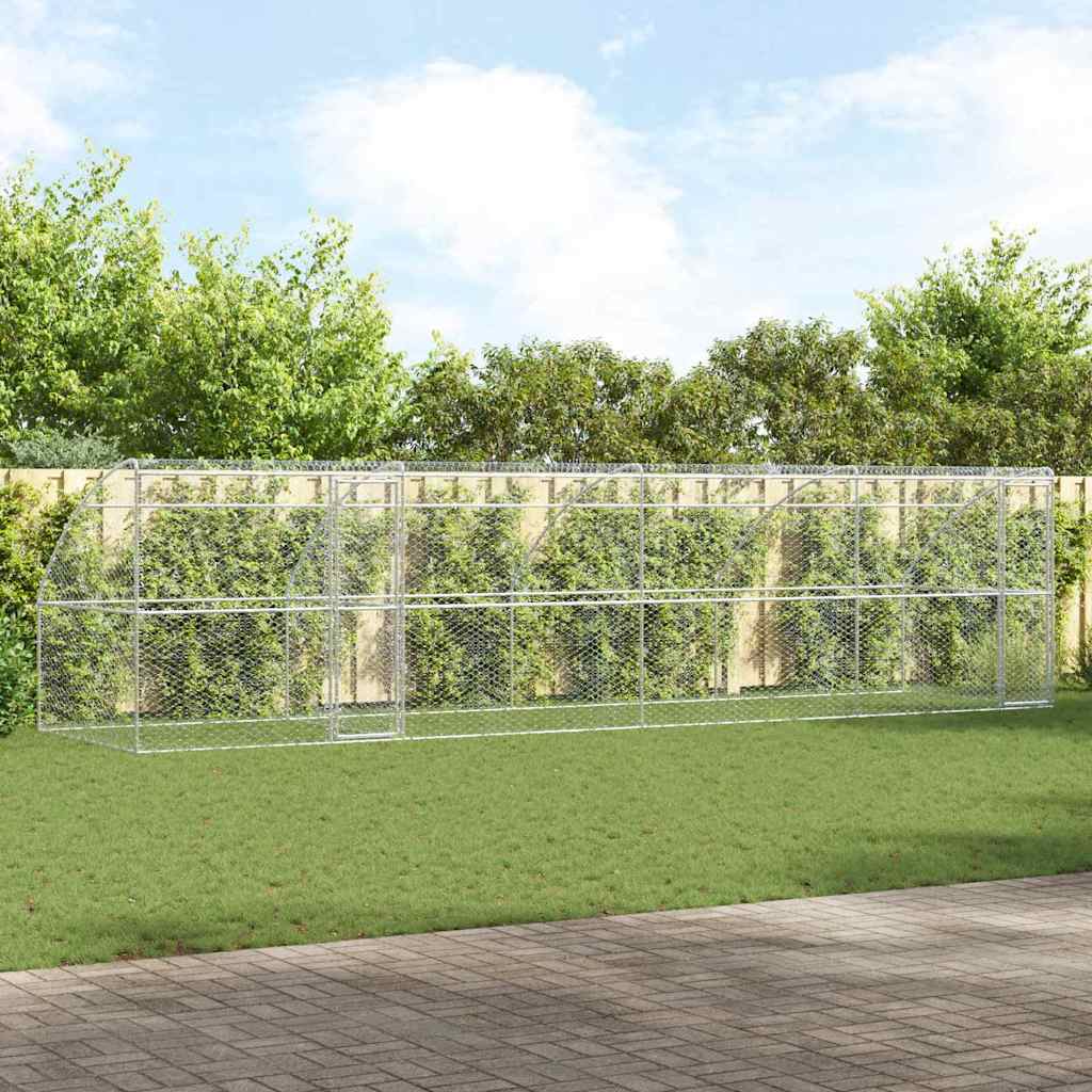 Hundekäfig 2 pcs Silber 4 x 2 x 2 m Verzinkter Stahl