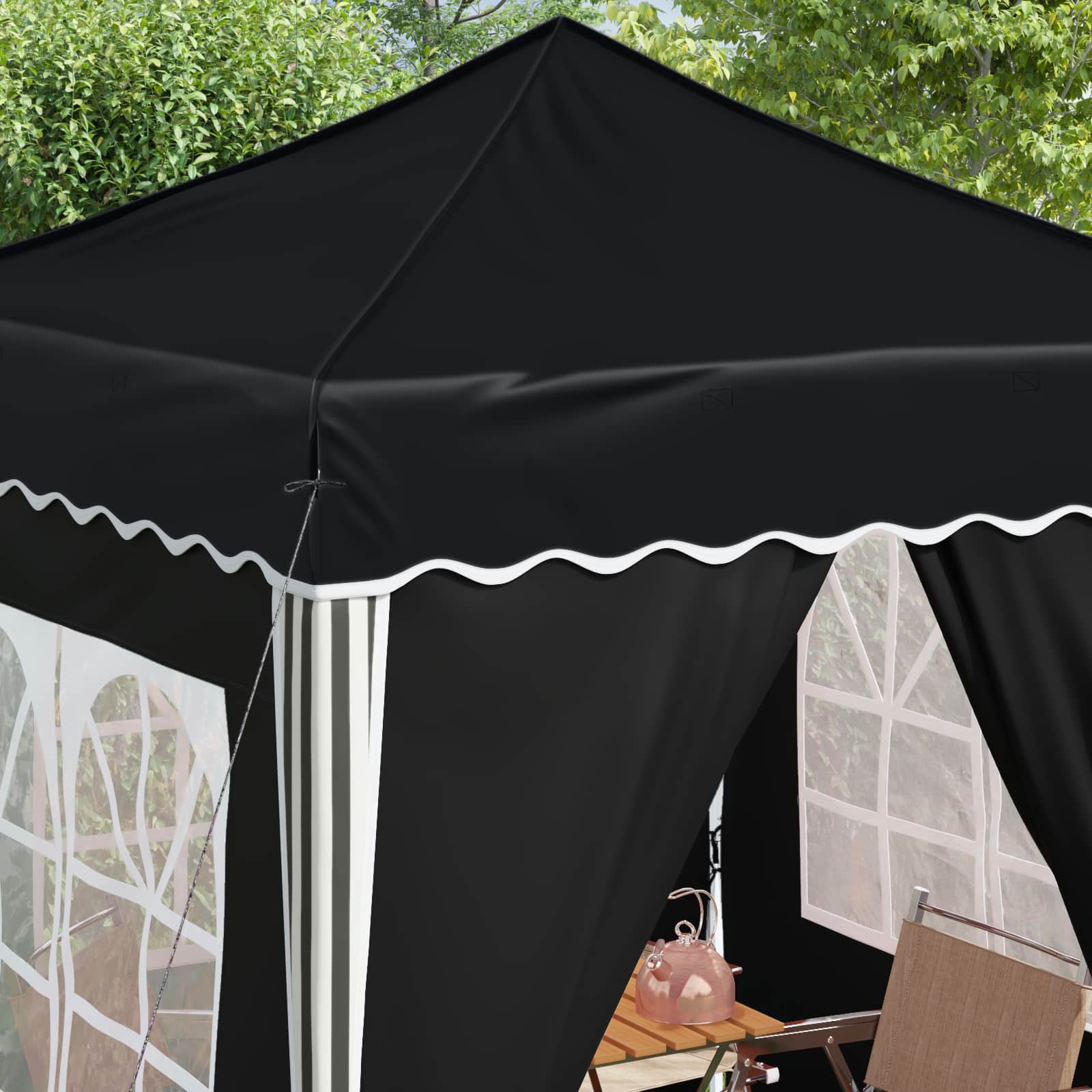 Pop-up Partyzelt 195 x 195 x 245 cm Creme Oxford-Stoff