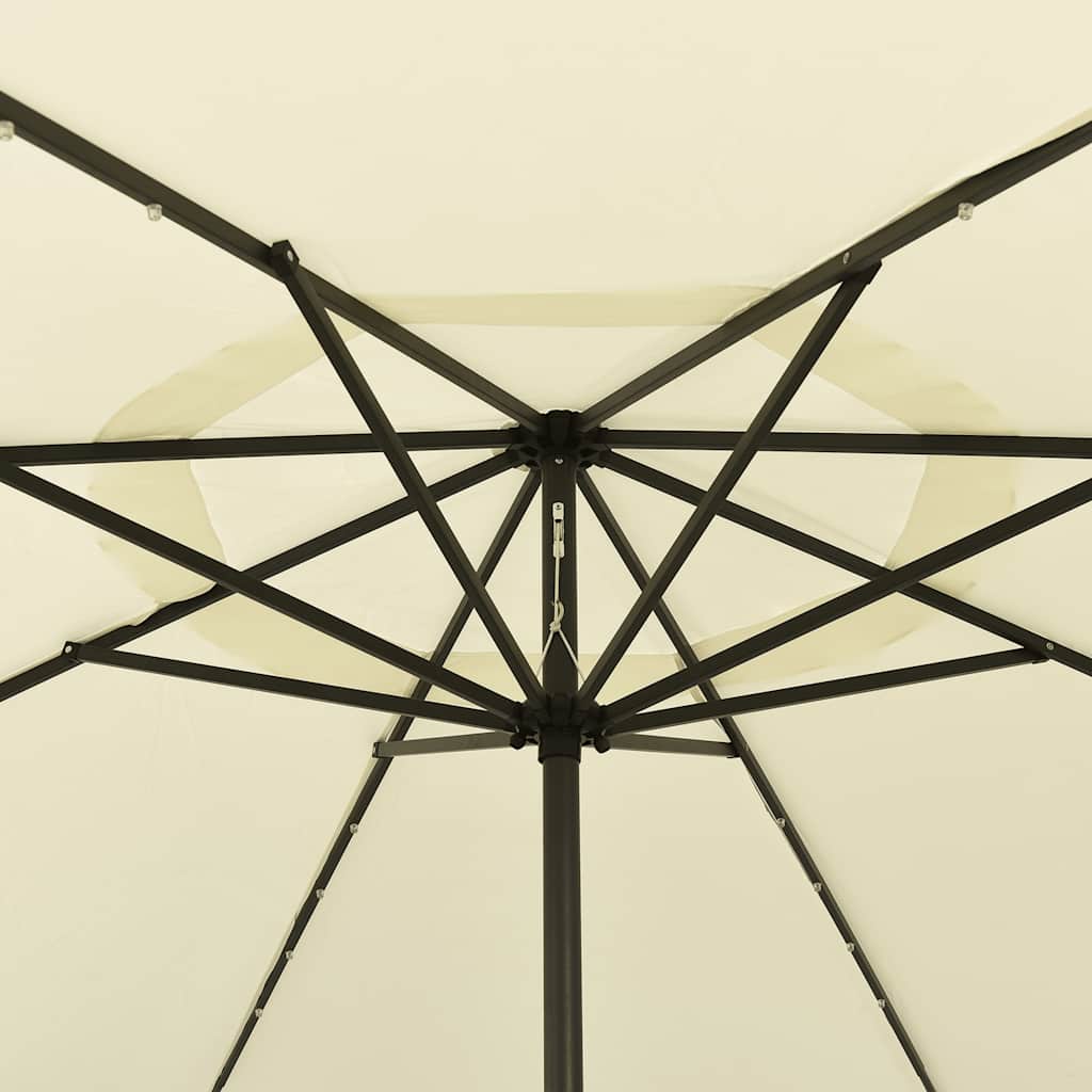 Sonnenschirm mit LED-Beleuchtung 400 cm Sandweiß