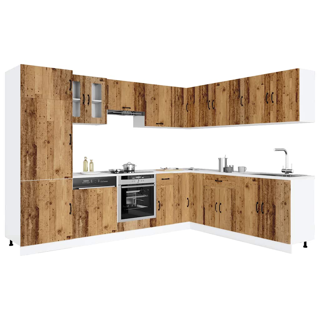 14-tlg. Küchenschrank-Set Kalmar Weiß Holzwerkstoff
