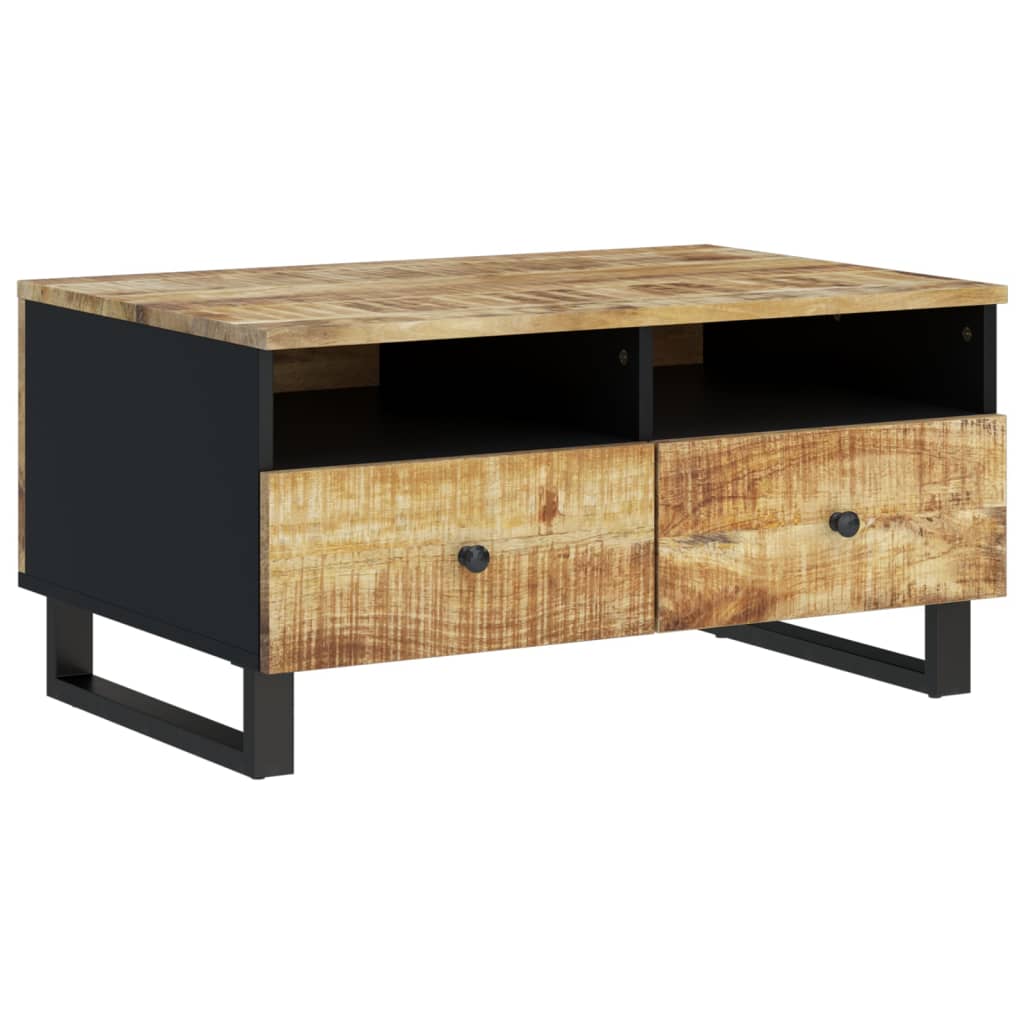 Couchtisch 80x54x40 cm Massivholz Mango & Holzwerkstoff