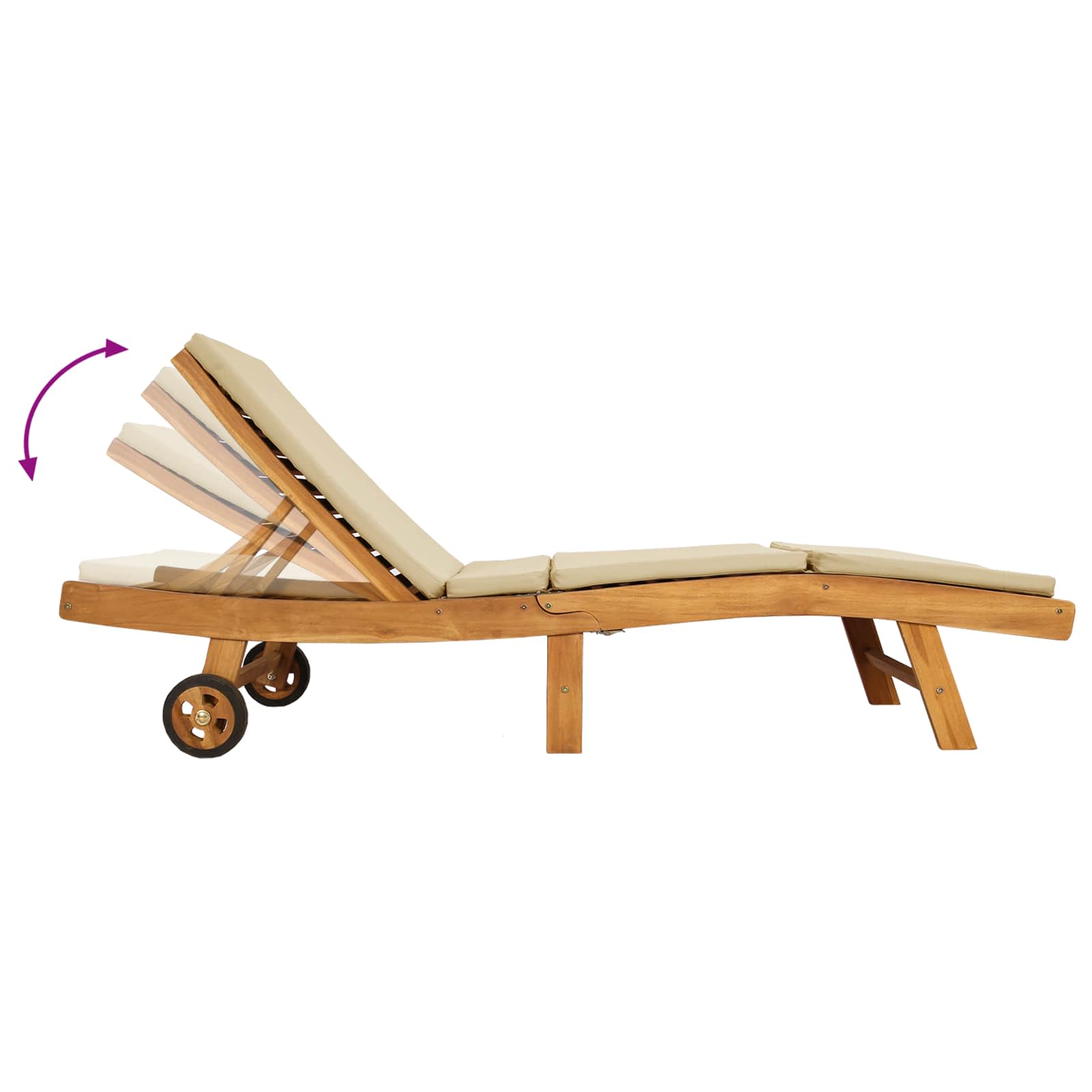 Sonnenliege Braun Massivholz Teak