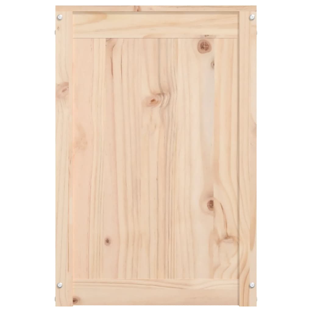 Wäschetruhe Weiß 44x44x66 cm Massivholz Kiefer
