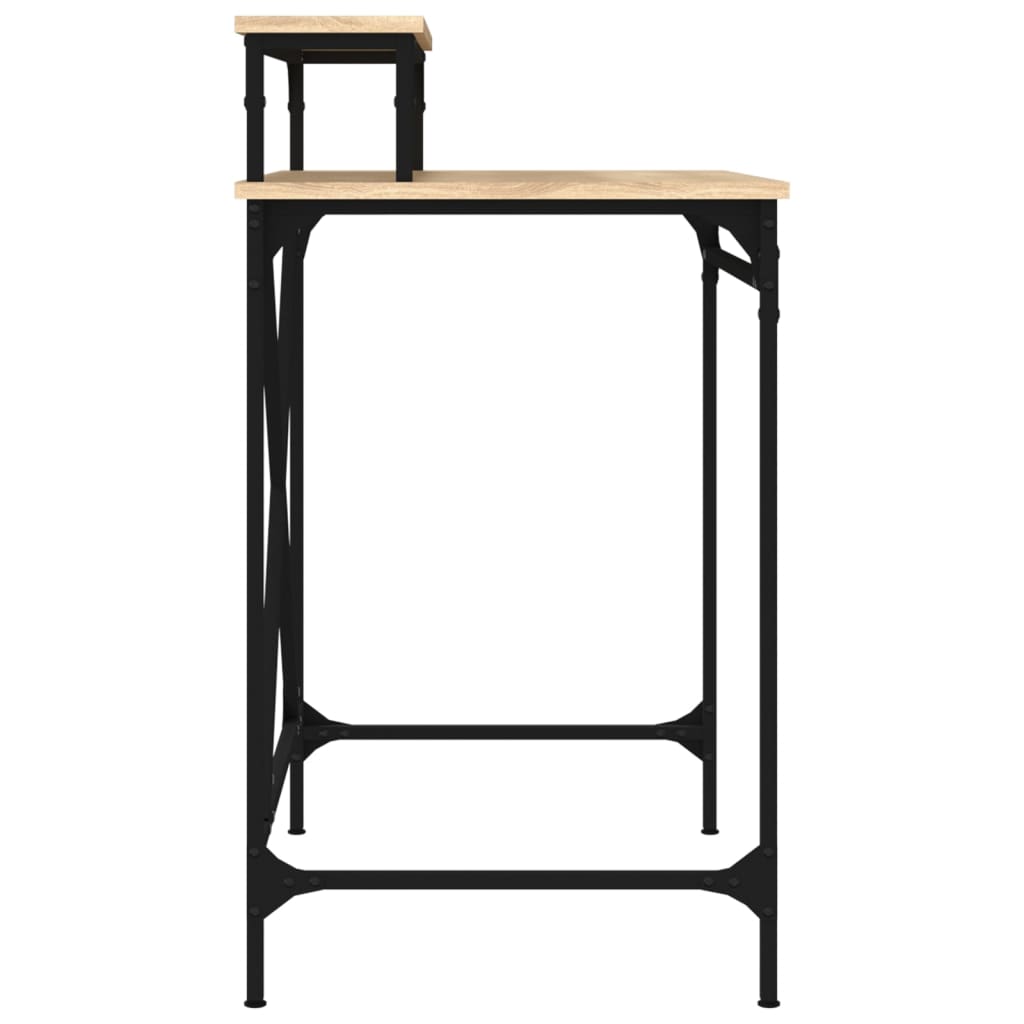 Schreibtisch Sonoma-Eiche 100x50x90 cm Holzwerkstoff und Eisen