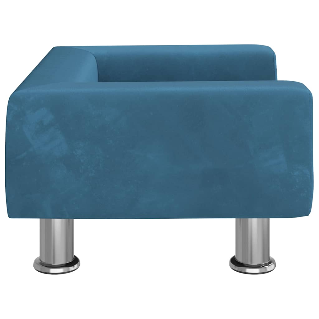 Hundebett Blau 70x45x26,5 cm Samt