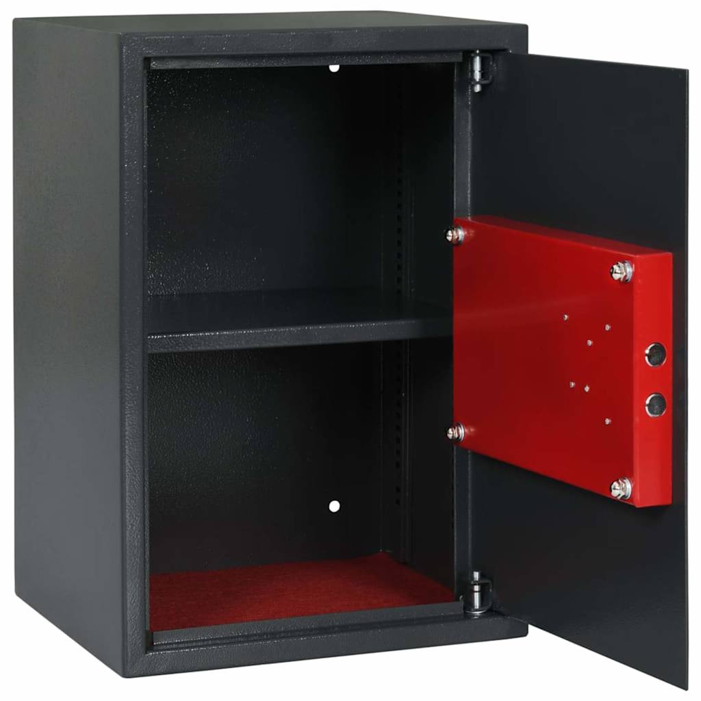 Safe Box mit Schloss Dunkelgrau 23 x 17 x 17 cm Stahl