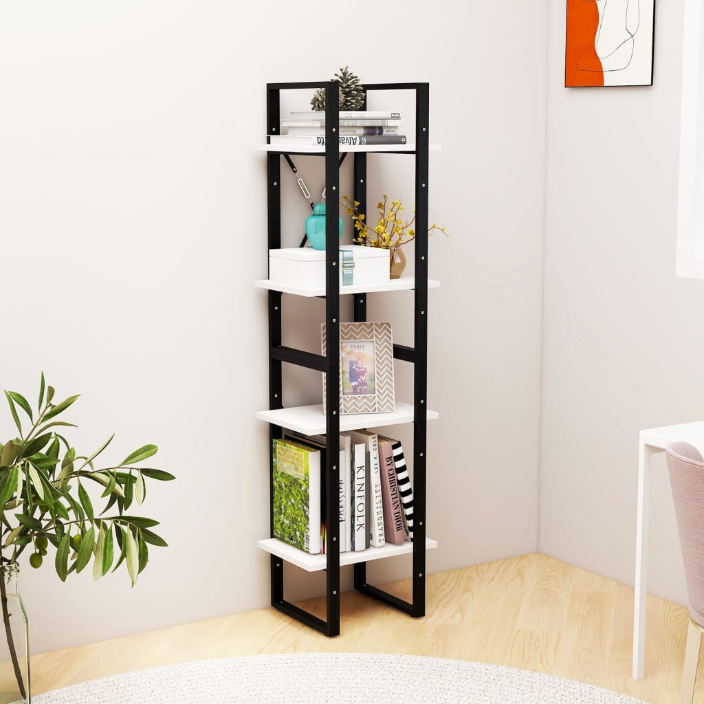 Bücherregal 2 Fächer Weiß 40x30x70 cm Holzwerkstoff