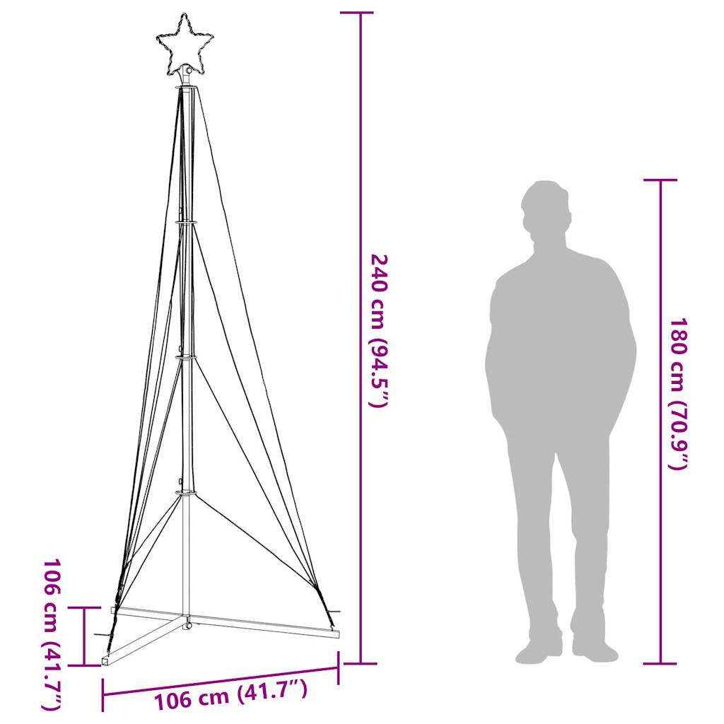 LED Weihnachtsbaum 363 LEDs Warmweiß 182 cm