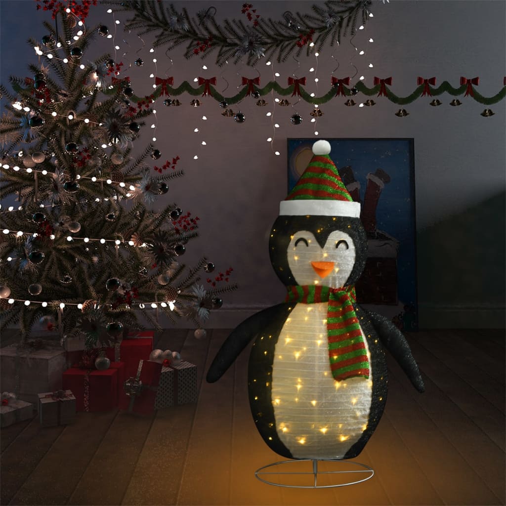 Weihnachtsdekoration Pinguin-Figur LED Luxus-Gewebe 60 cm