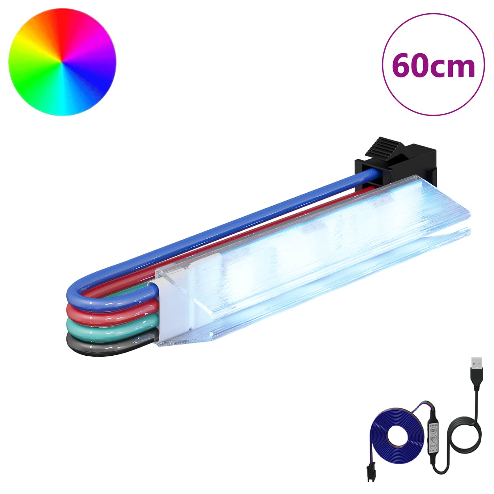 LED Streifen 2 pcs Schwarz und Weiß 1745 mm