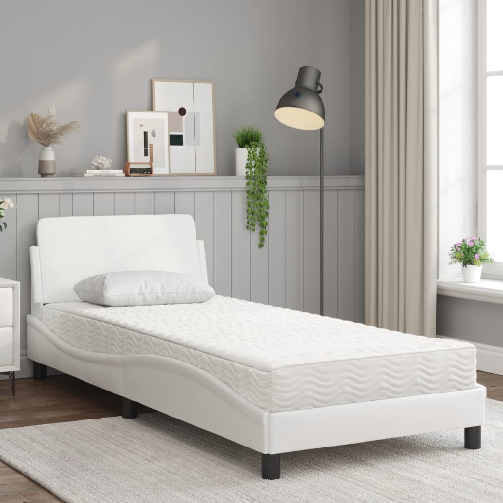 Bett mit Matratze "Dover" Schwarz 80x200 cm Kunstleder