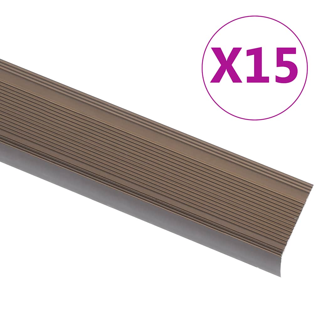 Treppenkantenprofile in L-Form 15 Stk. Aluminium 90 cm Silbern